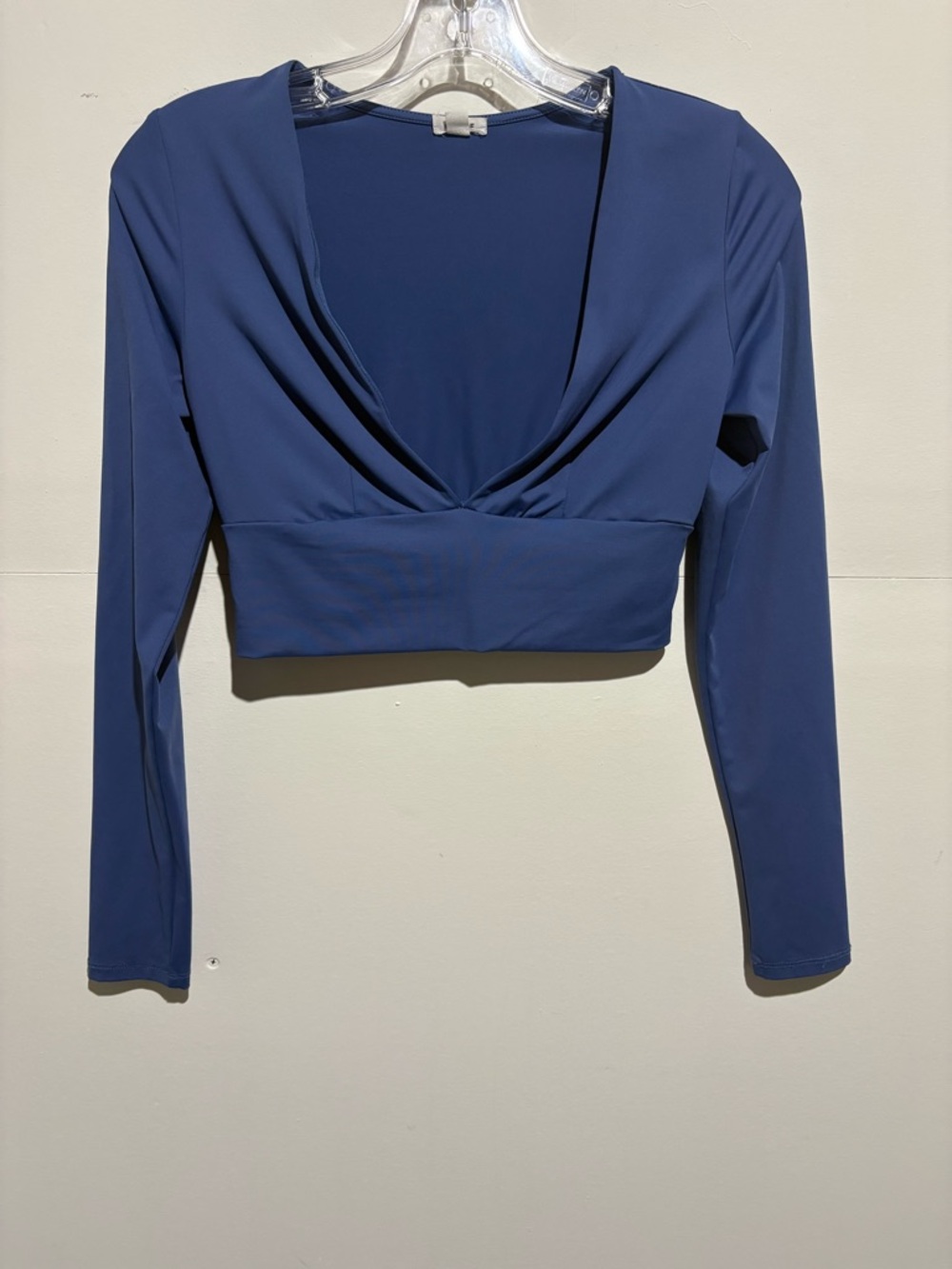 Garage Indigo Blue Long Sleeve Cropped  Top Size Small